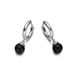 Figaro øreringe i sølv med sorte zirkonia (42195)