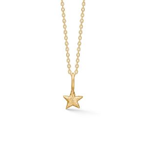 Studio Z - Shiny Star halskæde i forgyldt sølv. Det lille vedhæng er designet som en stjerne med en detaljeret blankpoleret overflade. Vedhæng: 7 mm. 7220360.