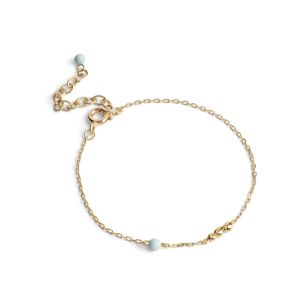 Nara Mint armbånd i forgyldt sølv med mint emalje (B157G-Mint)