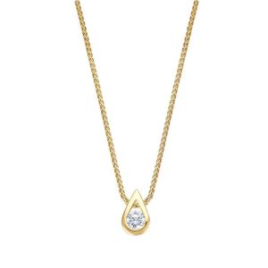 Halskæde i 14kt guld med 0,10ct diamant (EH003264-585GG)