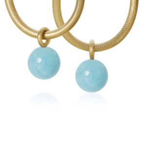 Globe vedhæng til øreringe i 18 karat guld med turkis (17270A26-2)