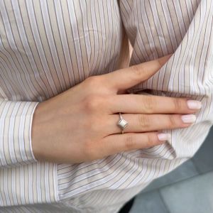 Square ring i sølv, Str.54 (53221)